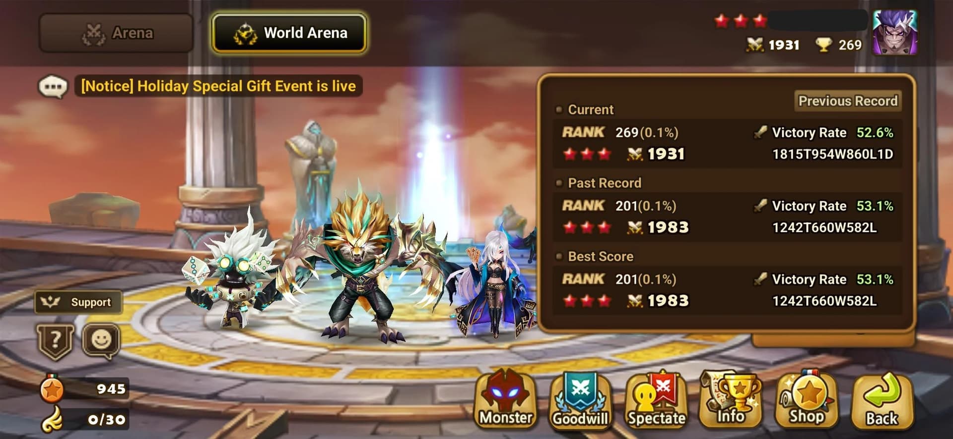 In-game Real-Time Arena pick and ban phase showing the RTA draft interface