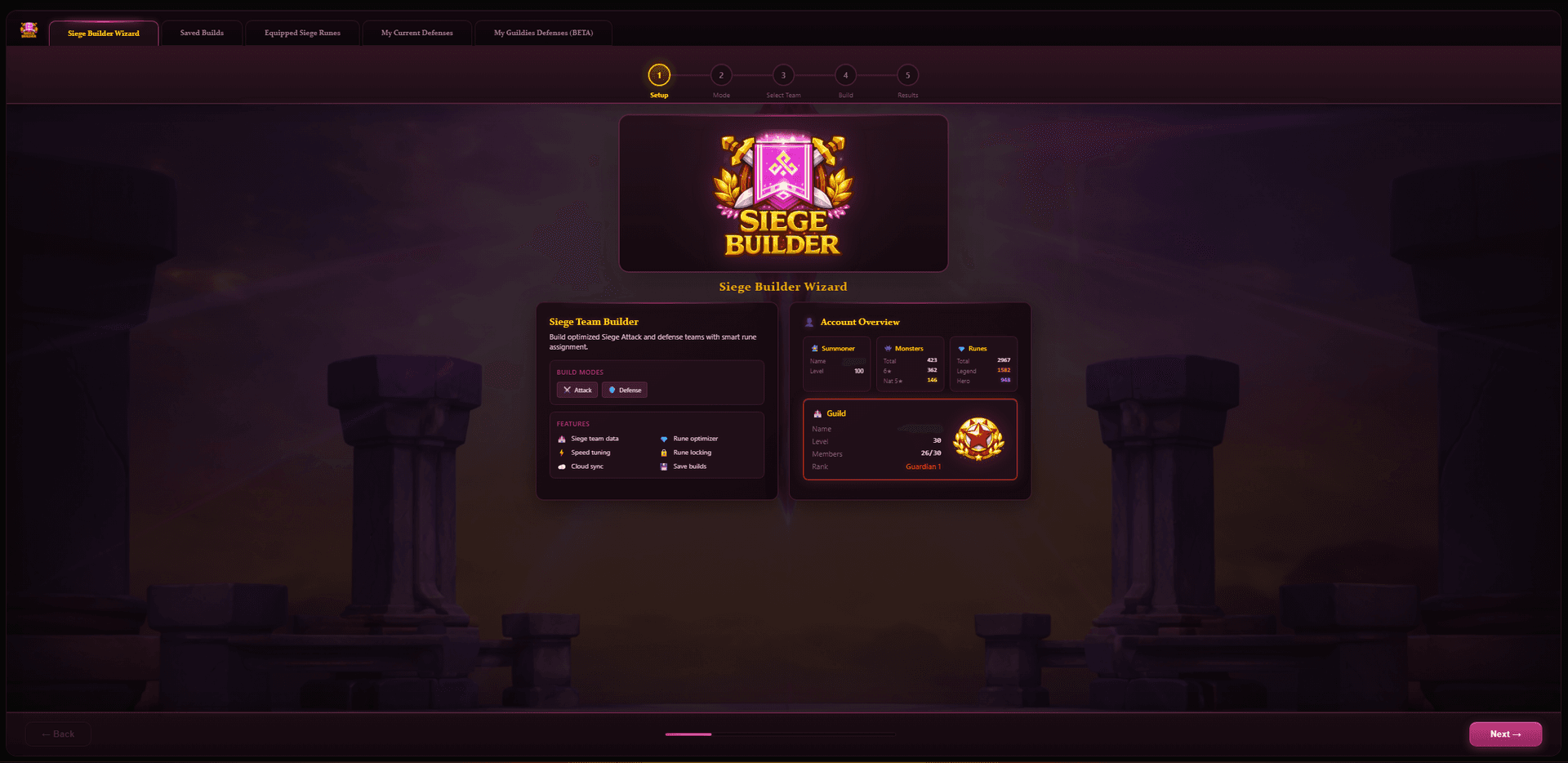 Siege Builder Step 1 — Import your SWEX JSON account data