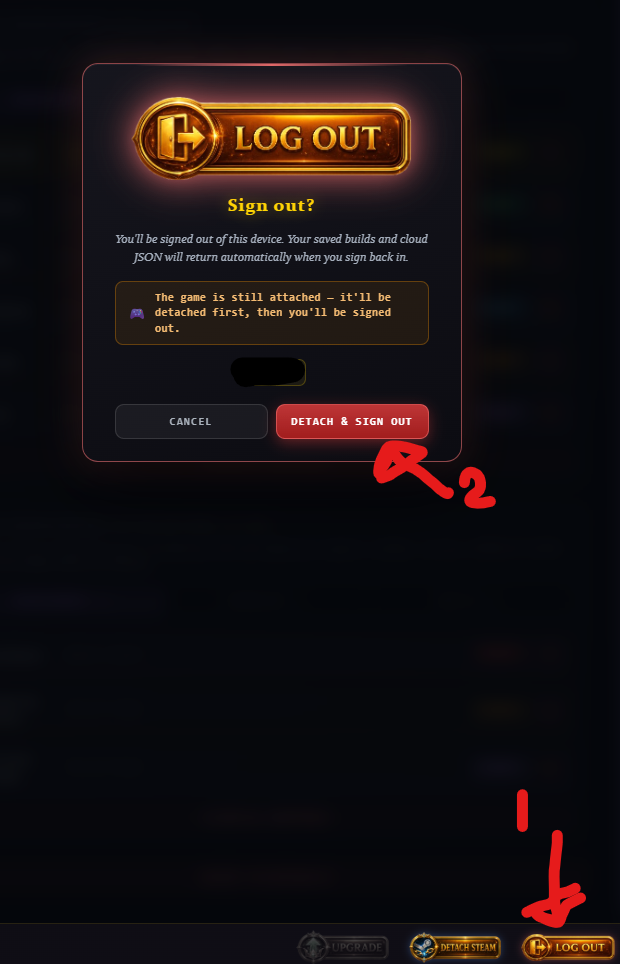 Account (Signing out)