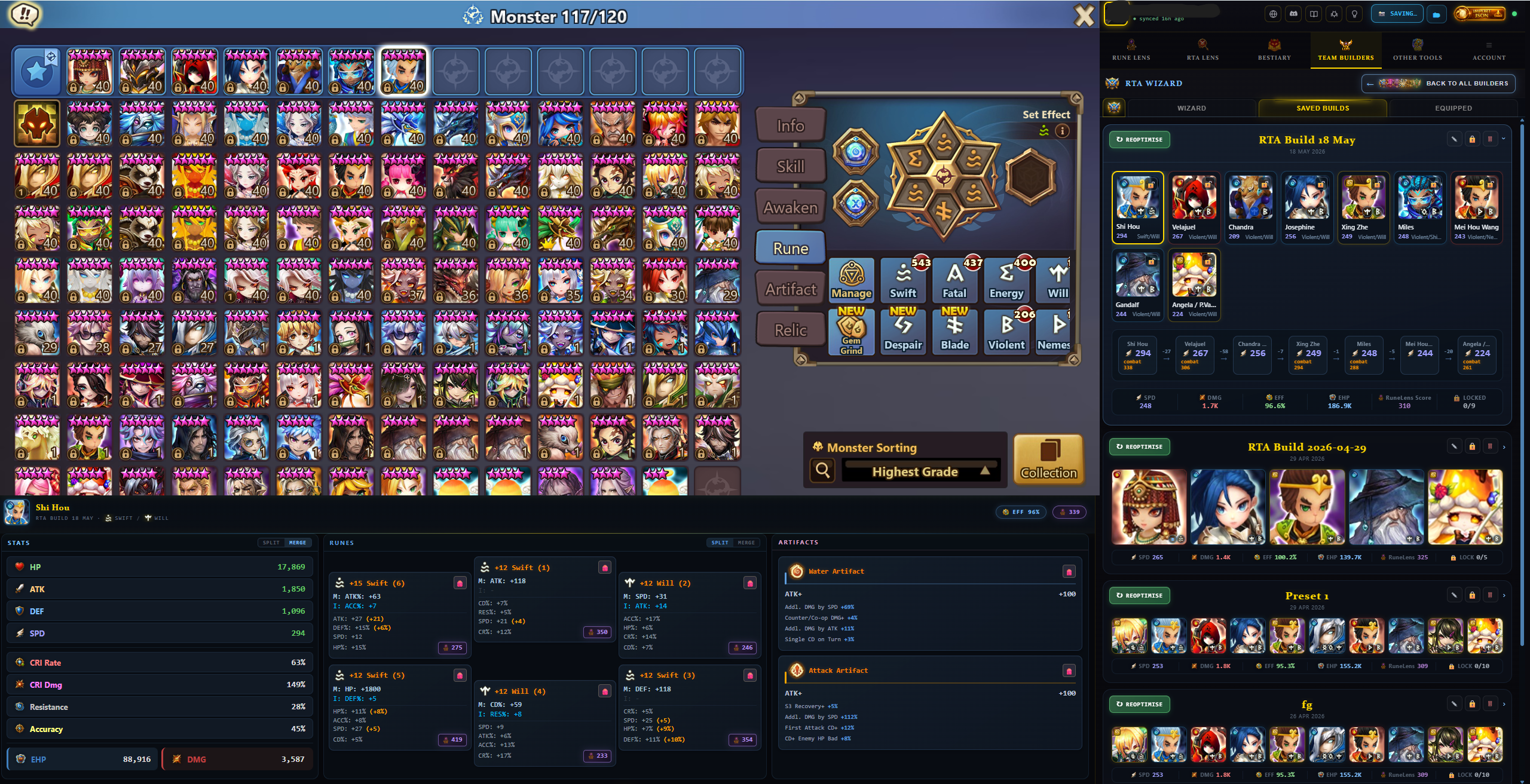 Team Builders (All Wizards — Results & saving)