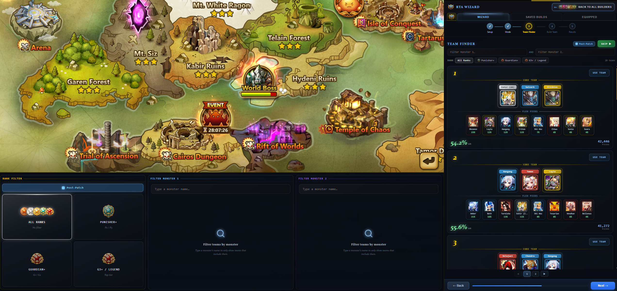 Team Builders (RTA Wizard — Step 2: Team Finder)