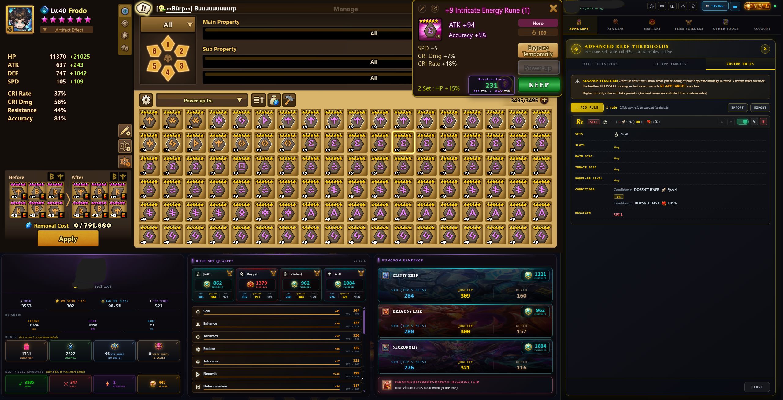 Rune Lens (Advanced: Custom Rules)
