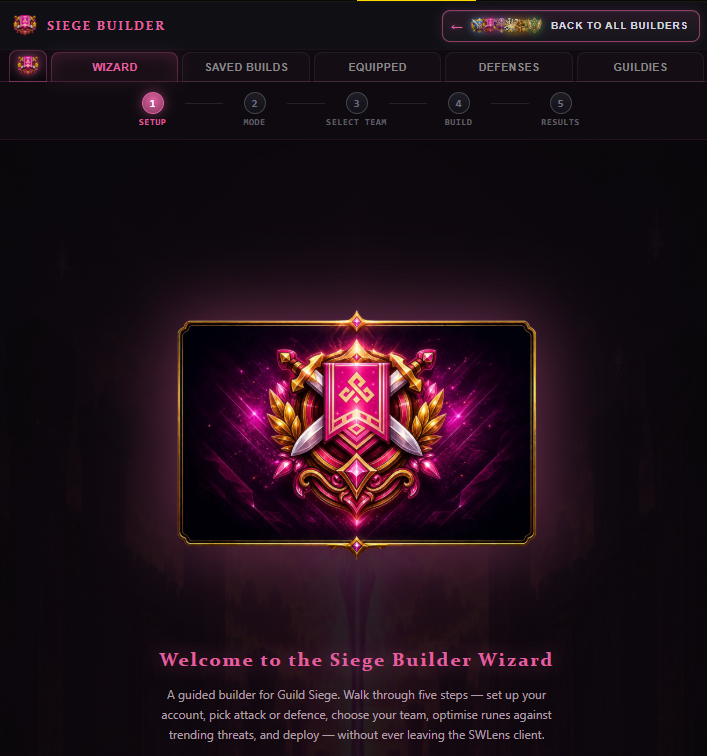 Team Builders (Siege Builder — Sub-tab strip)