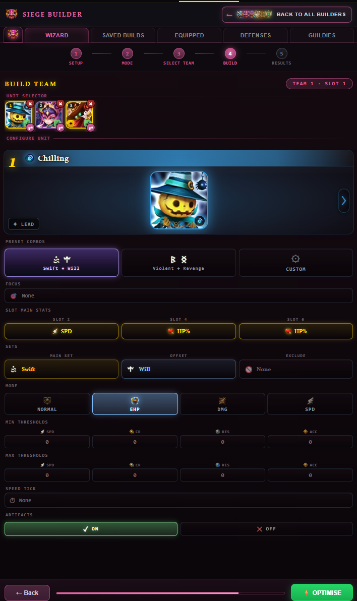 Team Builders (All Wizards — Configure Unit)