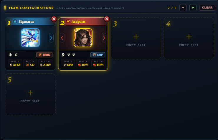 Team Builders (All Wizards — Team Configurations)