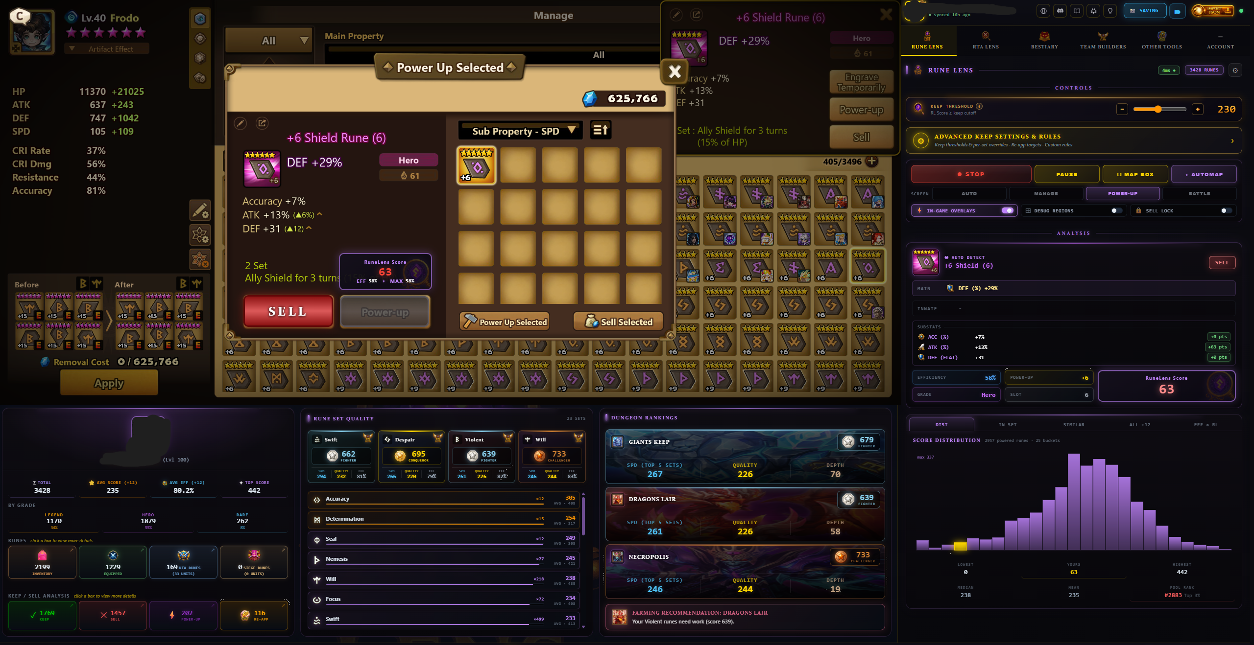 Rune Lens (START / STOP / PAUSE scanning)